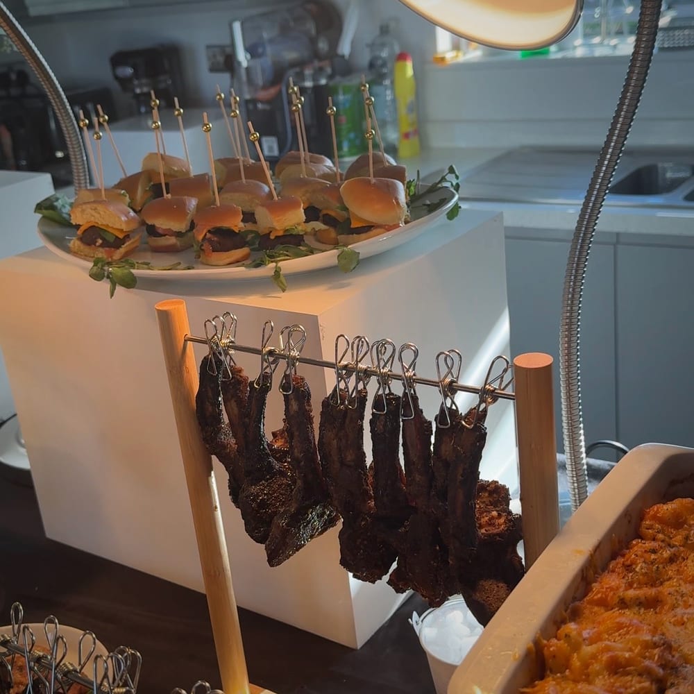 Cooking with Shabba — jerk lamb chops on a hanging display